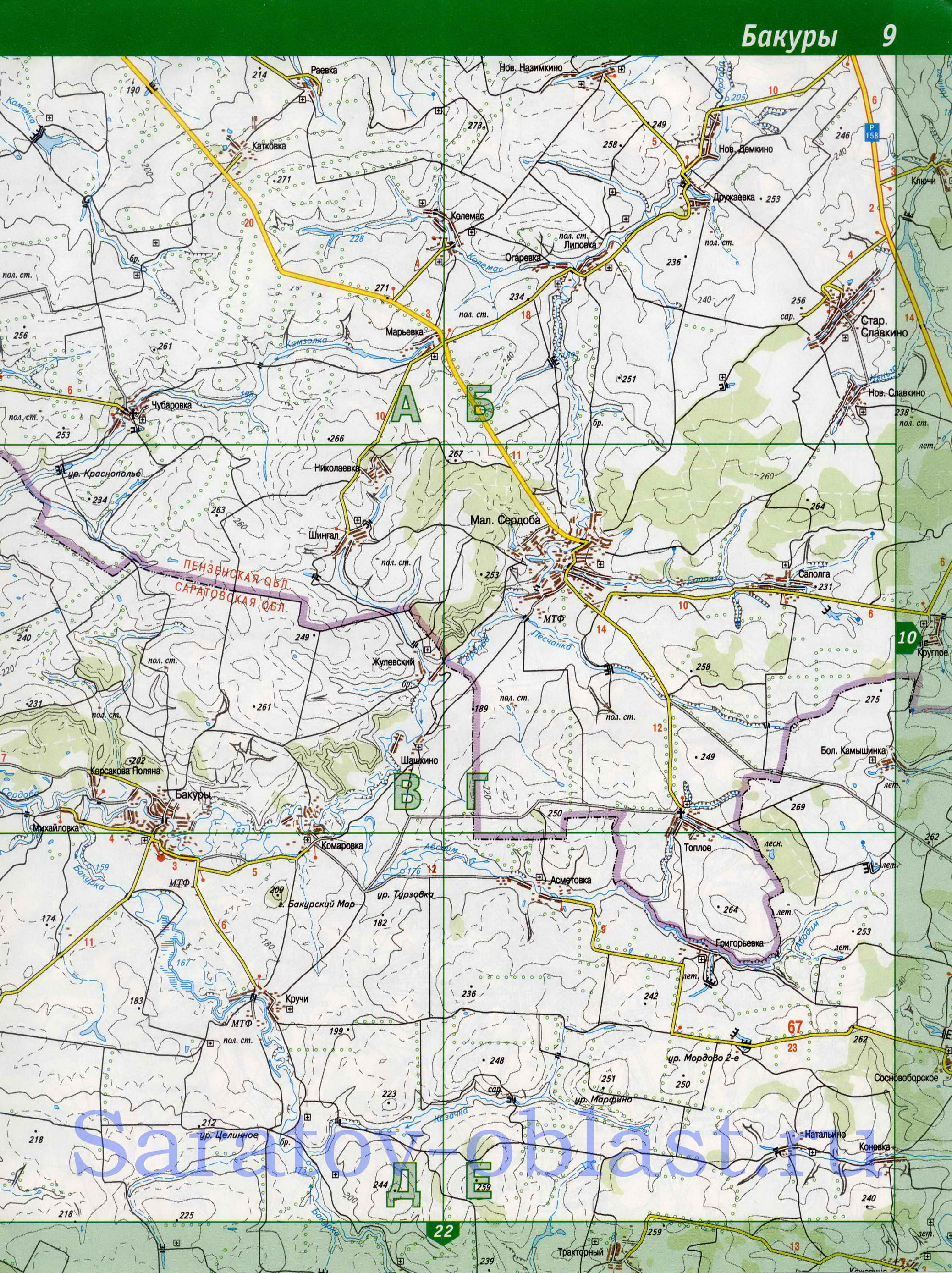 Карта Екатериновского района Саратовской области, B0 - 